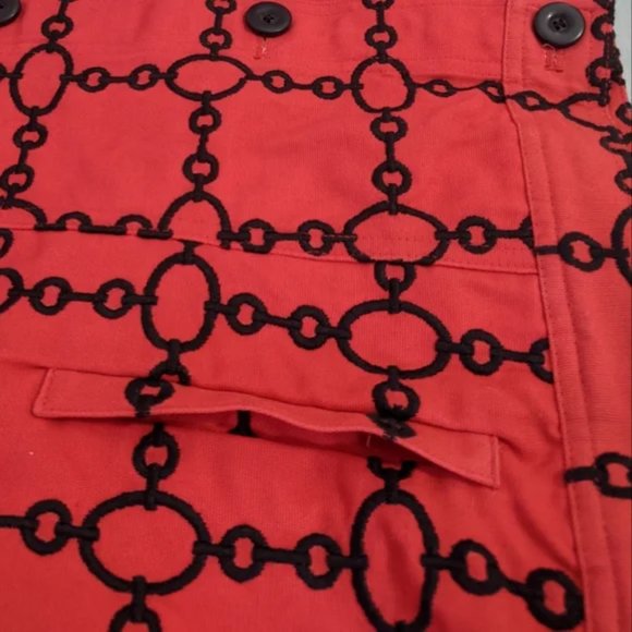 Charter Club Denim Jacket, Red / Black Chain Pattern, Size XL - Picture 6 of 10